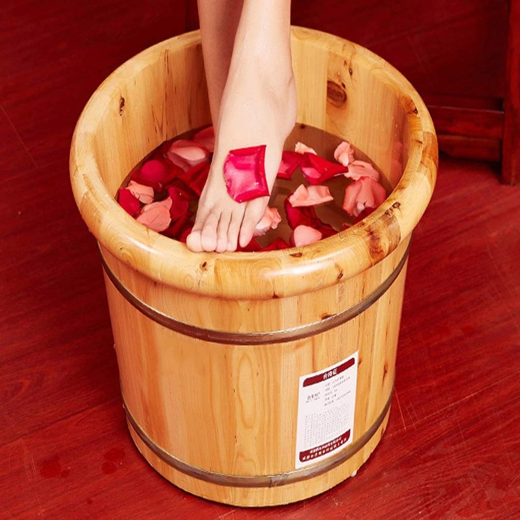 Premium Wooden Foot Bath Tub for Home Spa - Relaxing Foot Massage & Sauna Experience - Perfect for Aromatherapy, Stress Relief & Pedicure Care