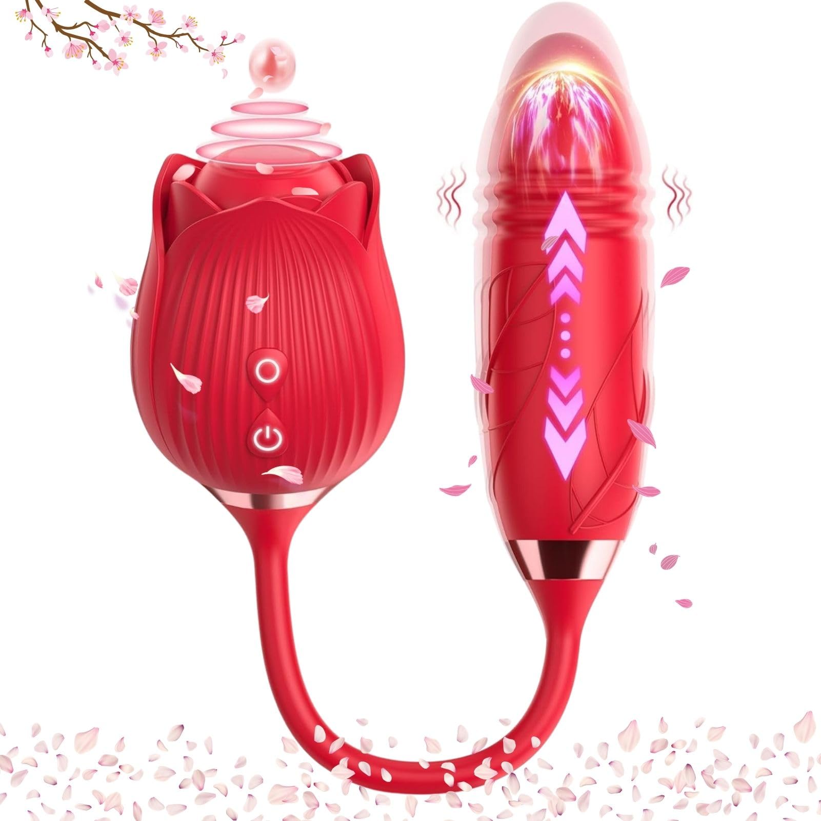 Premium Rose Vibrator for Women - Body-Safe Silicone, 10 Speeds & Ultra Quiet, Waterproof & Easy Clean - Perfect for Solo Play, Couples & Sensual Massage - Best Adult Gift for Her