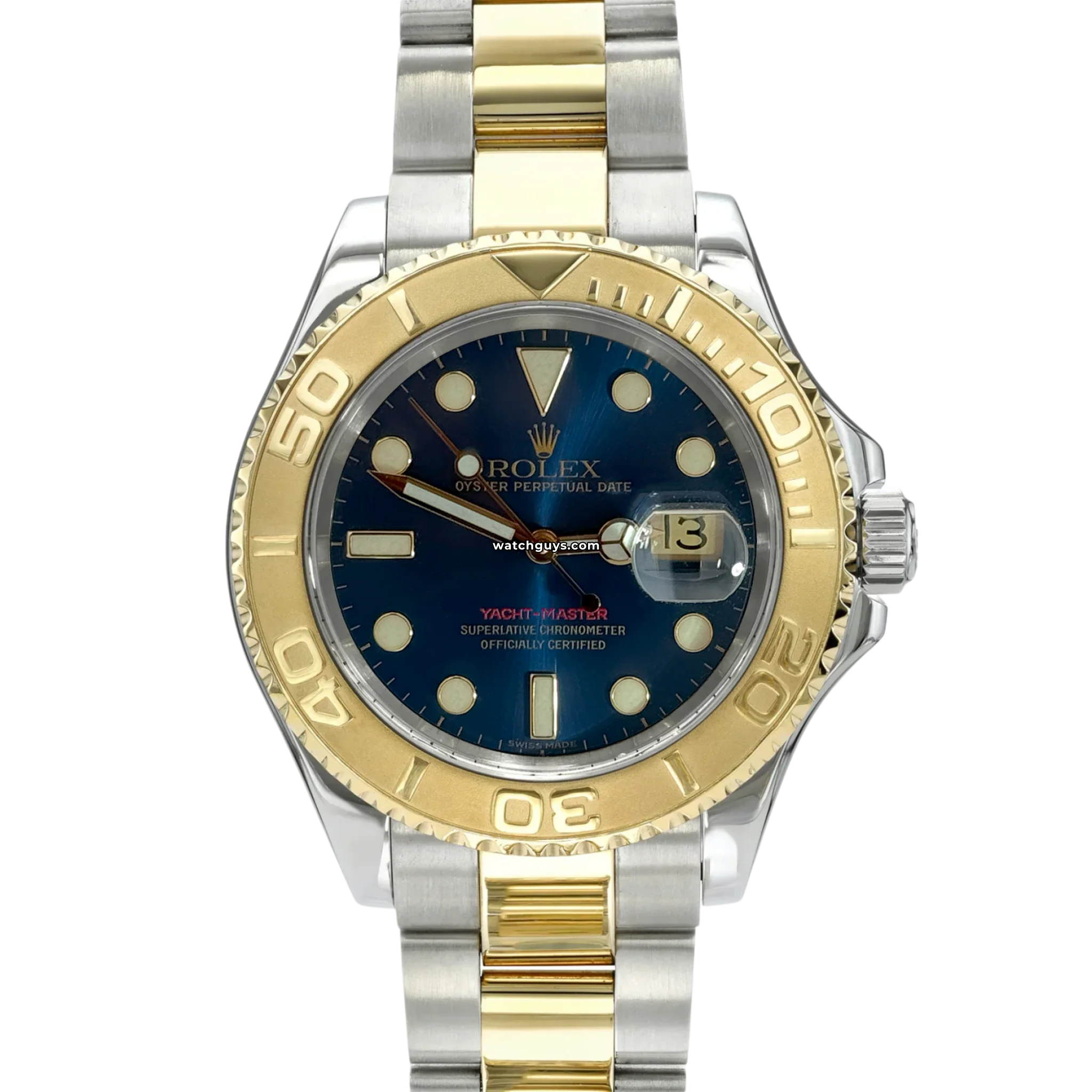 Rolex Yacht Master 16623 Blue Two Tone Men's Luxury Watch - Stainless Steel & Gold, Sapphire Crystal, Waterproof - Perfect for Sailing, Yachting & Formal Events