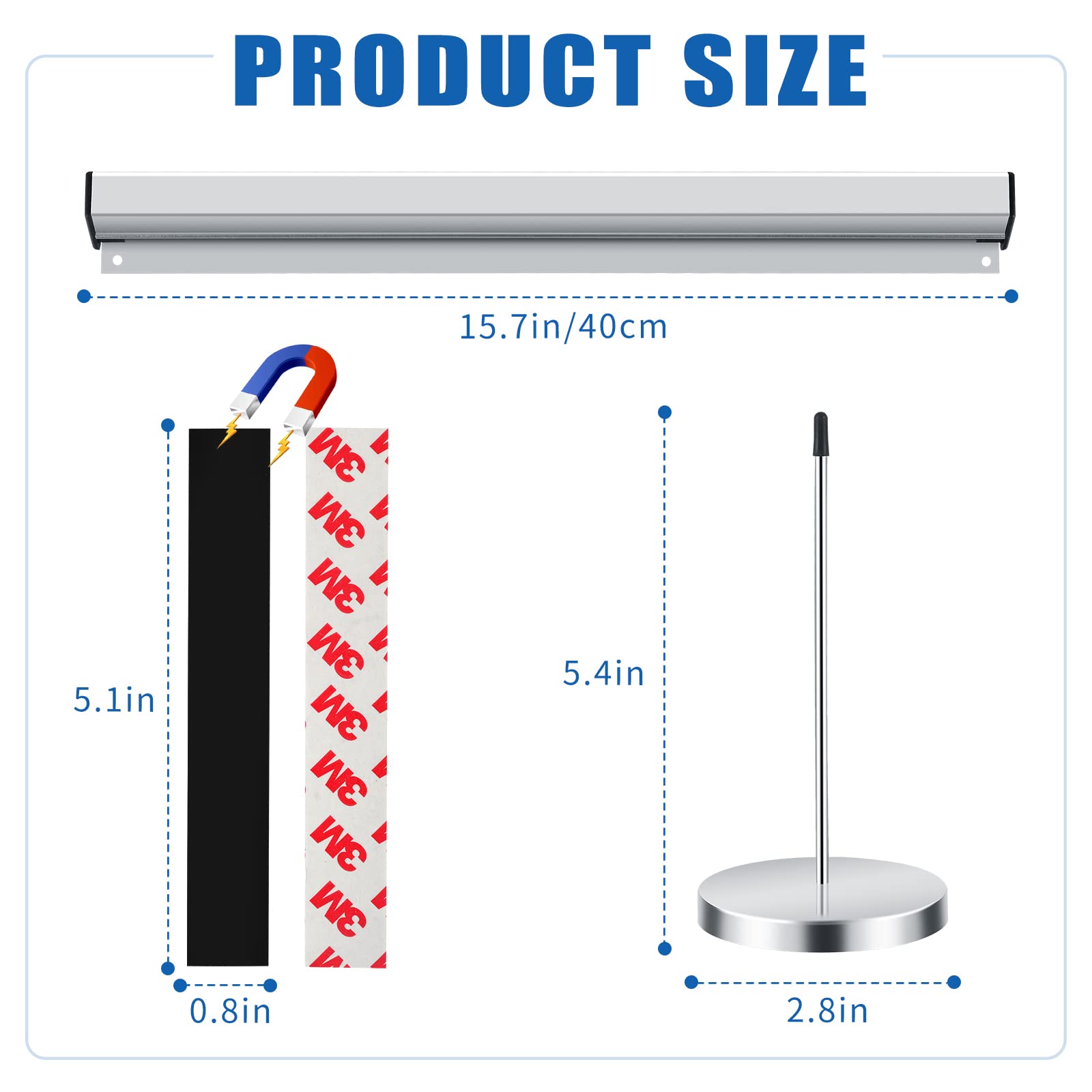 Magnetic Ticket Holder & Receipt Organizer - 2 Pack with Strong Magnet Strips for Kitchen, Restaurant, Office, Cafe, Bar - Perfect for Displaying Bills, Notes, Orders & Paper Clips