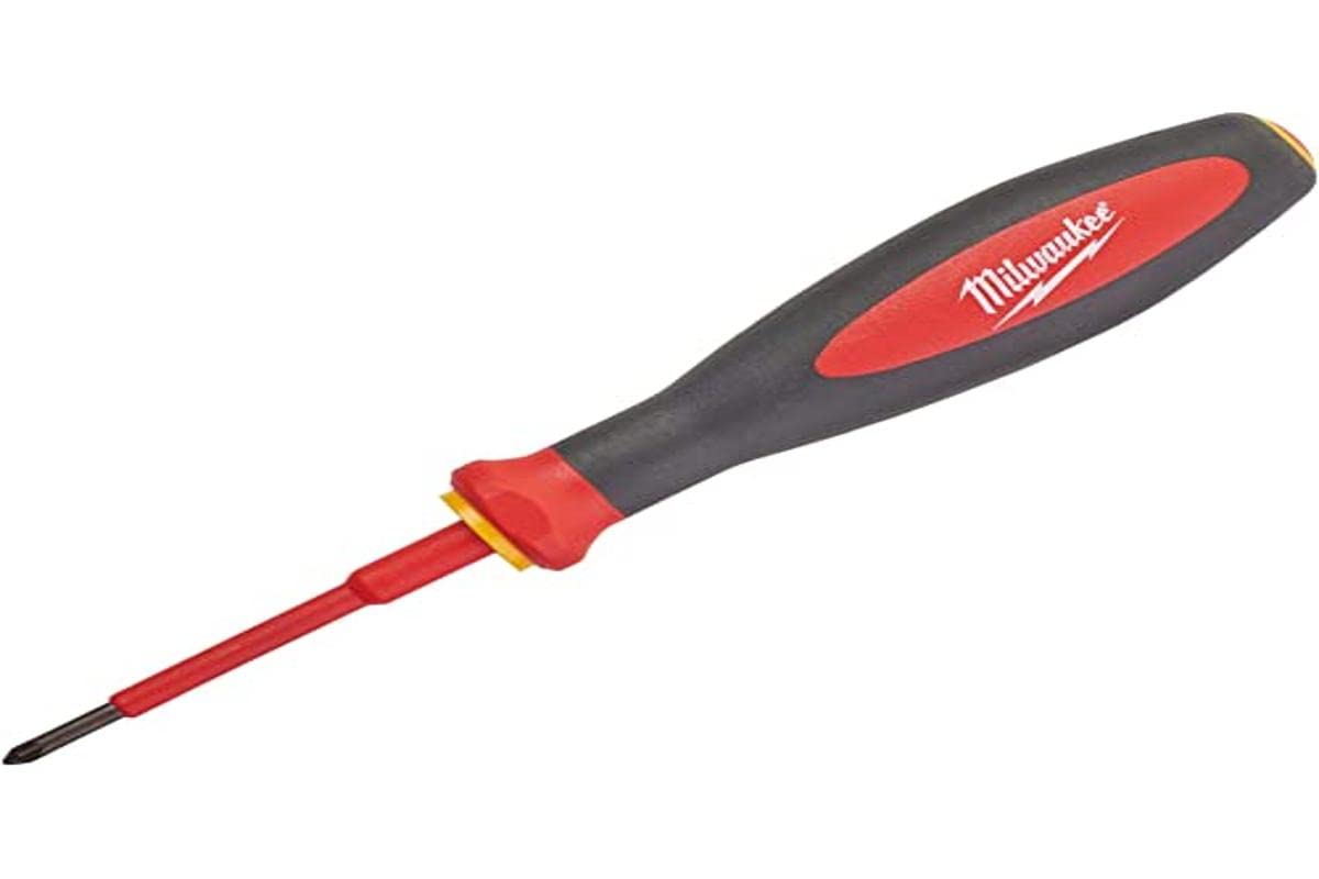 Milwaukee VDE Pozidriv Screwdriver PZ0 x 60mm - Insulated Electrician Screwdriver for Electrical Work & DIY Projects