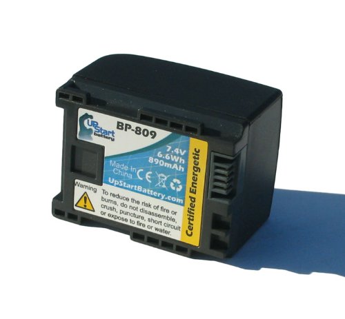 2 Pack Replacement Battery & Charger for Canon VIXIA HFM40 BP-809 - 890mAh 7.4V Lithium-Ion with Car & EU Adapters - Compatible with Canon Digital Camcorders - Perfect for Travel, Vlogging & Extended Shooting Sessions