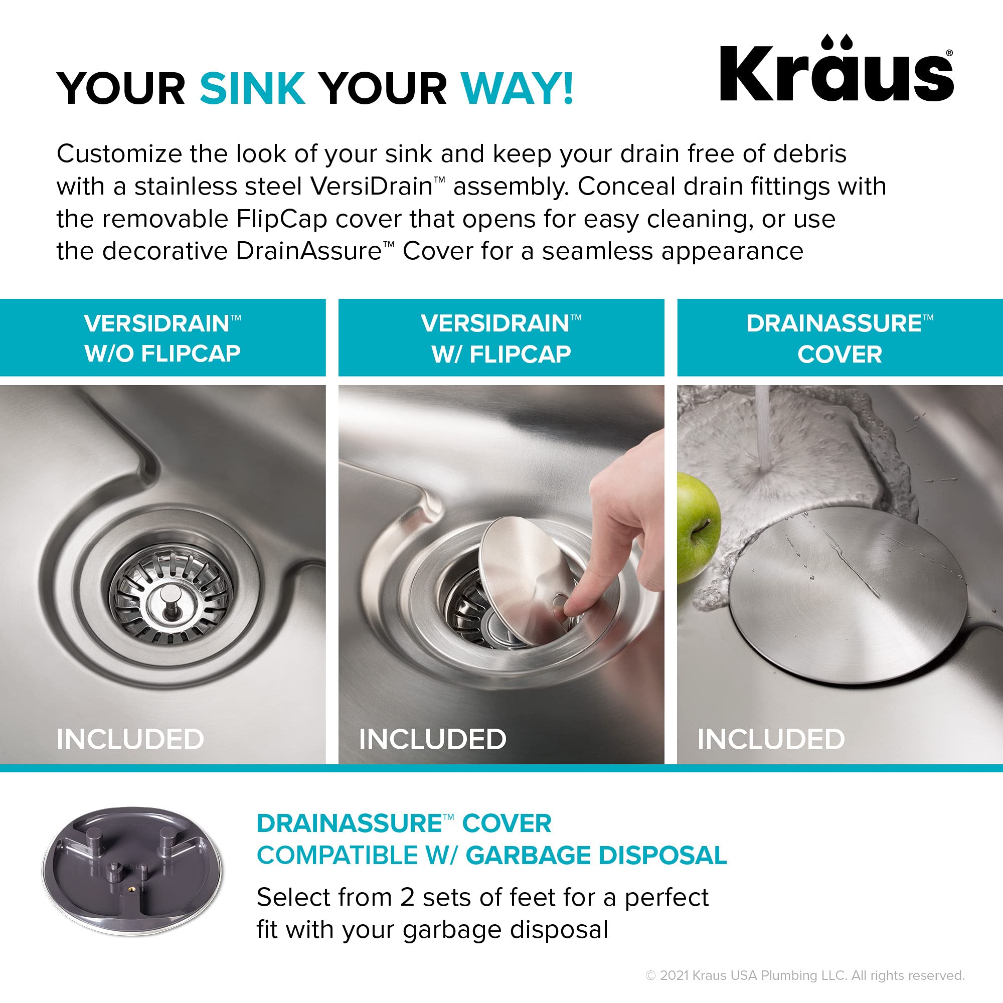 KRAUS Dex 17-Inch Undermount Single Bowl Stainless Steel Kitchen Sink - 16 Gauge, DrainAssure WaterWay, VersiDrain Assembly, Radiant Pearl Finish (KD1US17B) - Perfect for Modern Kitchens, Bars & Small Spaces
