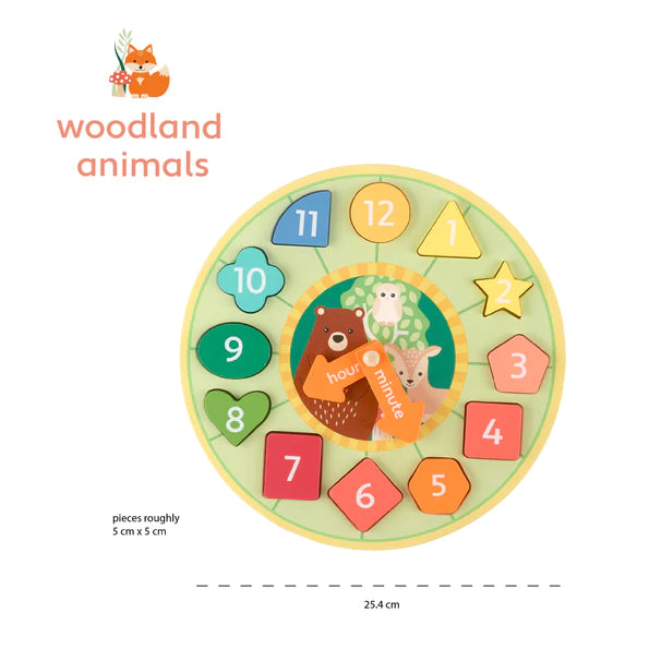 Wooden Shape Sorting Clock - Educational Toy for Toddlers - Learn Numbers, Shapes & Time - Perfect for Preschool Learning & Playtime Activities