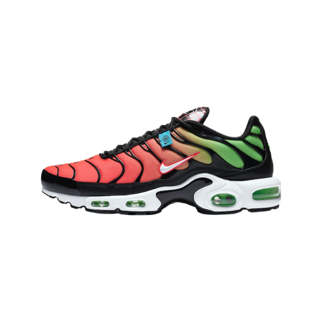Nike Air Max Plus Men's Running Shoes - Worldwide Watermelon Black White Green Strike for Jogging, Gym & Casual Wear