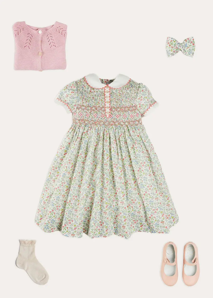 The Cordelia Dress for Girls - Elegant & Stylish Floral Party Dress for Special Occasions | Perfect for Weddings, Birthday Parties & Family Gatherings