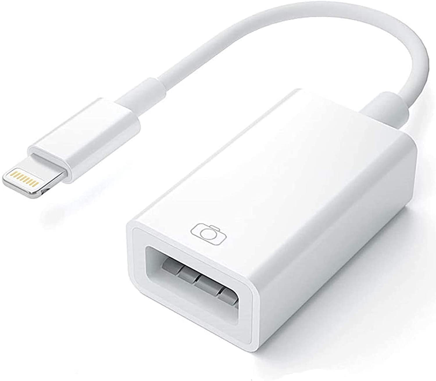 Azuxreza Lightning to USB Camera Adapter for iPhone & iPad - OTG USB 3.0 Connector for Card Reader, Flash Drive, External Hard Drive, Keyboard, Mouse, MIDI Devices & USB Hubs - Plug & Play Data Transfer - Perfect for Travel, Work & Photo Backup