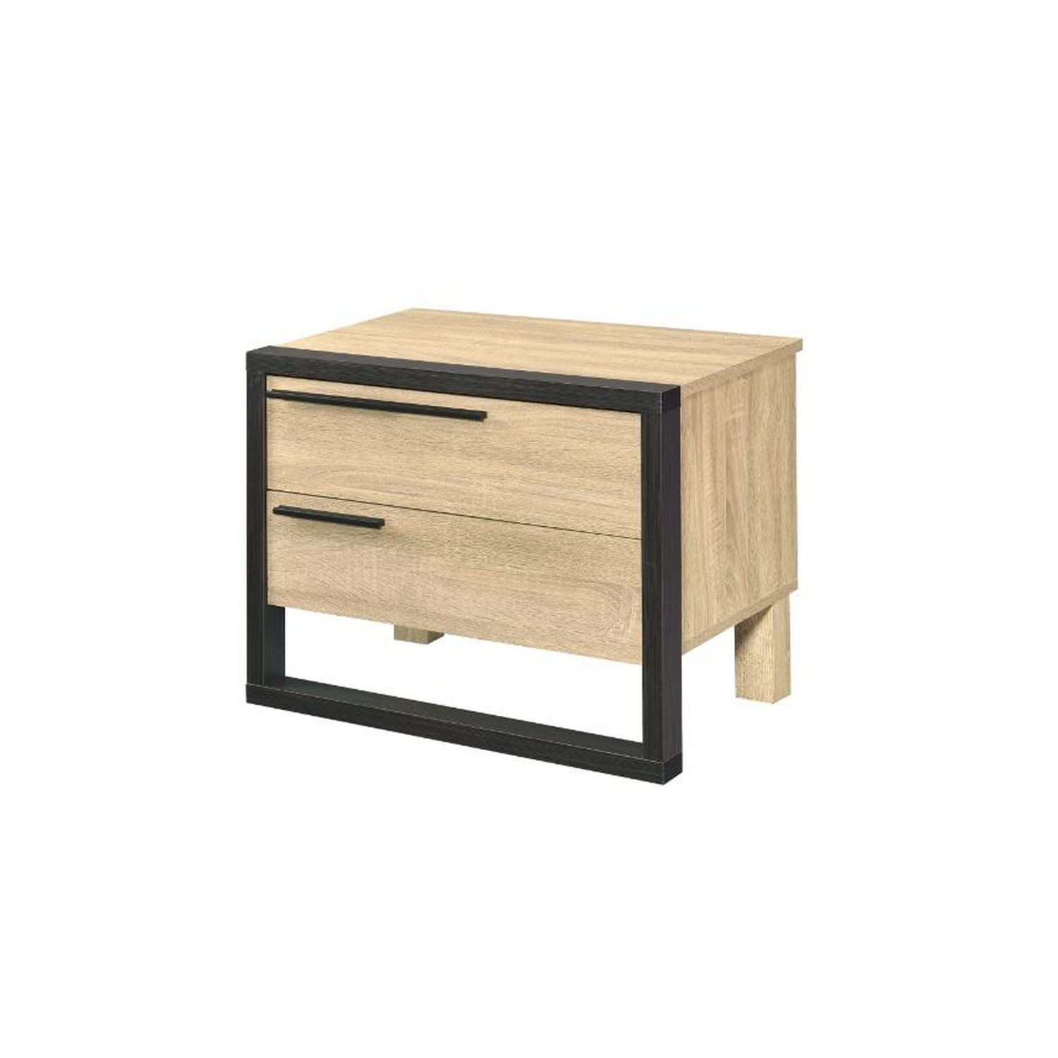 Benjara Black and Brown Accent Table with Pull-Out Tray & 2 Storage Drawers - Perfect for Living Room, Bedroom, or Entryway Decor