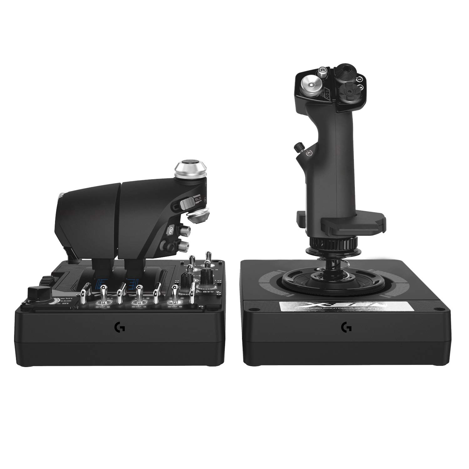 Logitech G X56 H.O.T.A.S Flight Simulator Controller - Throttle & Joystick Combo with 189 Programmable Controls, 4 Spring Options, RGB Lighting, Dual USB for PC (Black) - Perfect for Flight Simulation Games & Professional Pilot Training