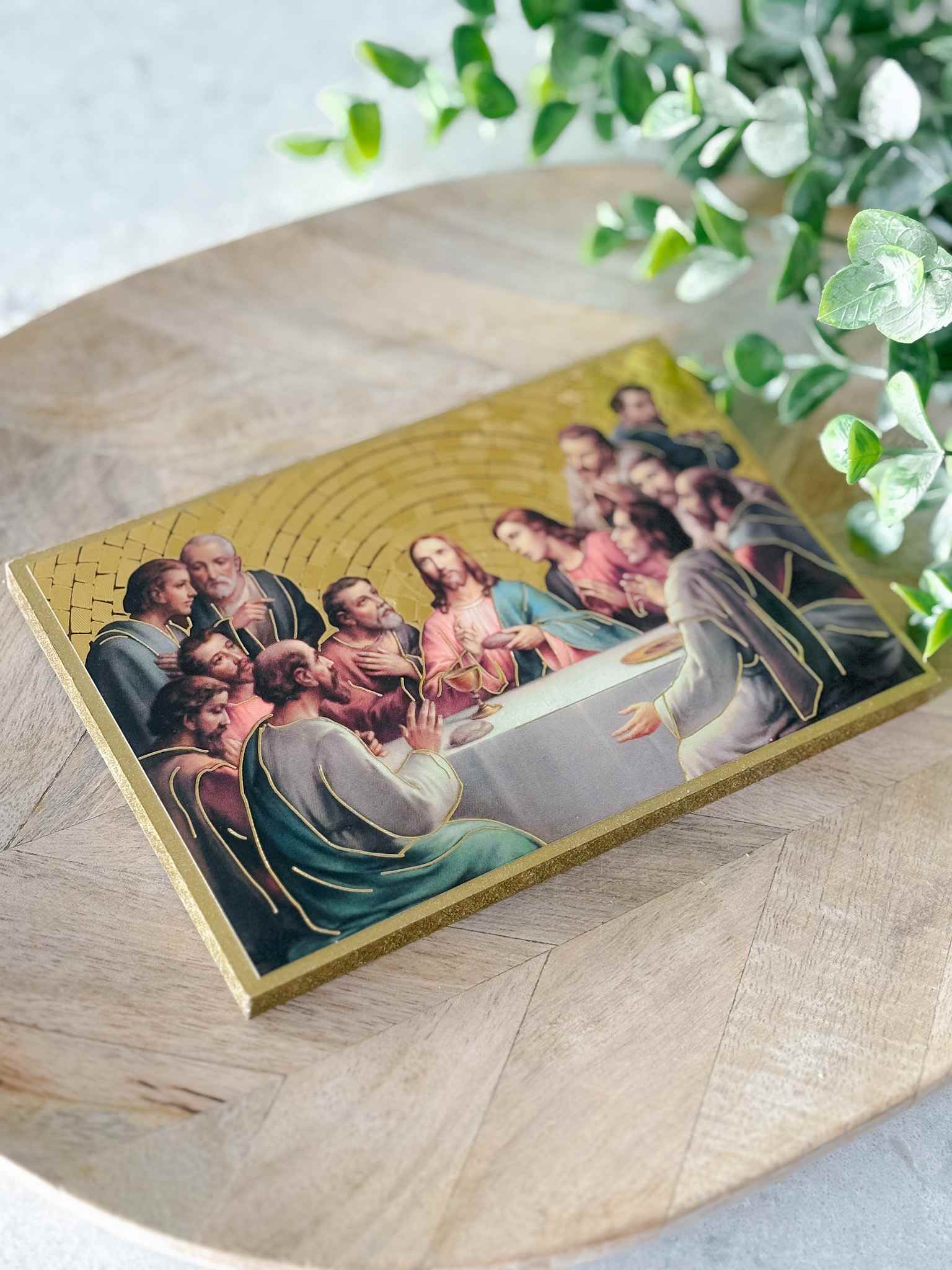 Small Last Supper Wall Plaque - Religious Home Decor for Kitchen, Living Room & Gifts - Perfect for Christian Housewarming & Easter Decorations