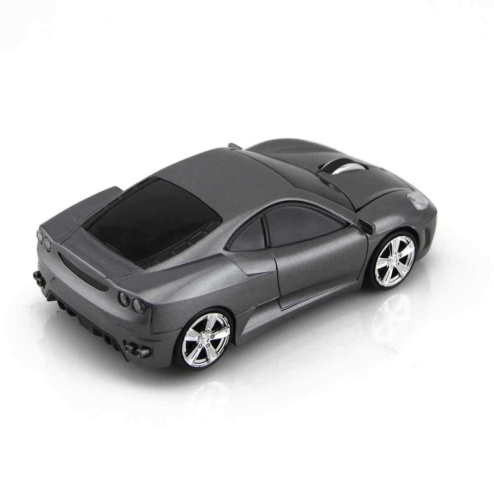 Wireless Gaming Mouse for PC, Laptop, Mac - Ergonomic Optical Sports Car Design with Silent Click (Grey) - Perfect for Office Work, Gaming, and Home Use