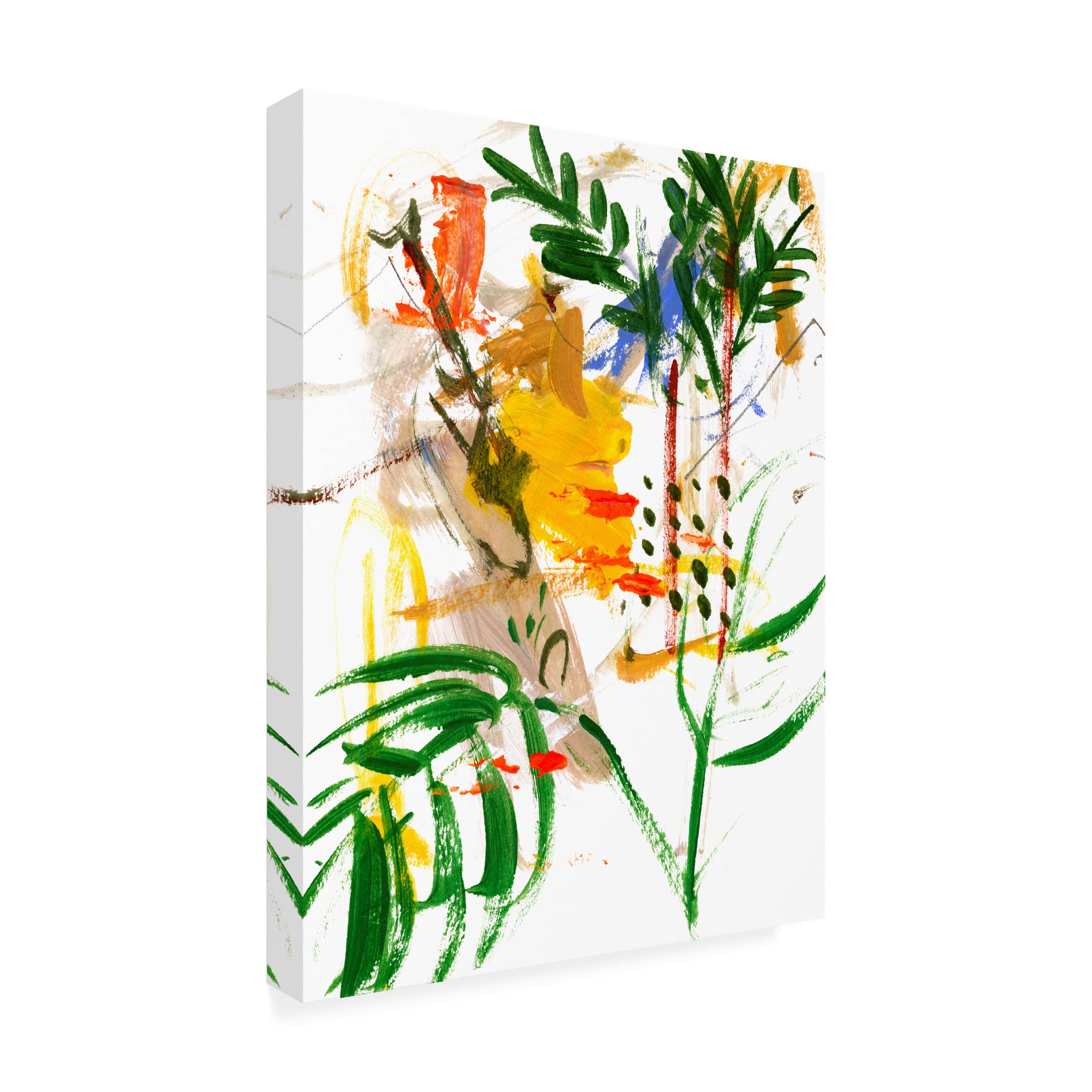 Melissa Wang 'Jungle in My Heart IV' Canvas Wall Art Print - Tropical Jungle Painting for Living Room, Bedroom & Office Decor - Modern Botanical Home Decor