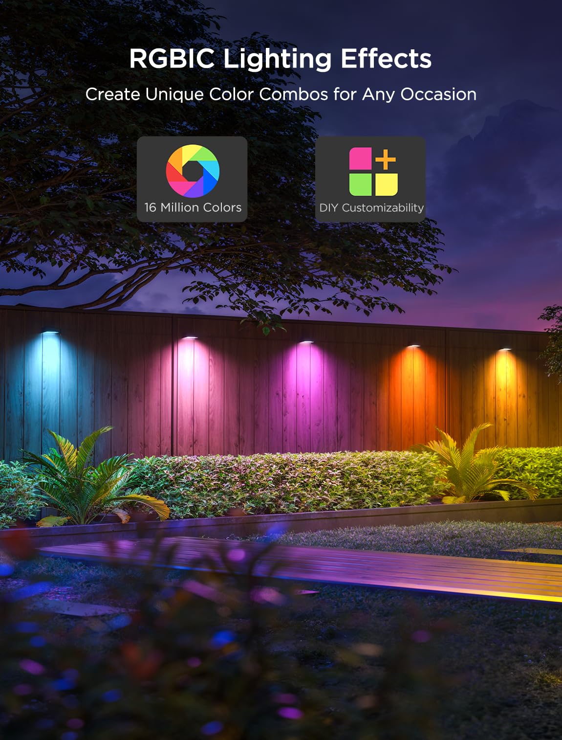 Govee H7067 Outdoor Deck Lights Extension Kit - 3 Pack (19.6ft) Waterproof LED Strip Lights for Patio, Garden, Stairs - Smart RGB Color Changing Lights with App Control | Perfect for Backyard, Pool Area, and Landscape Lighting