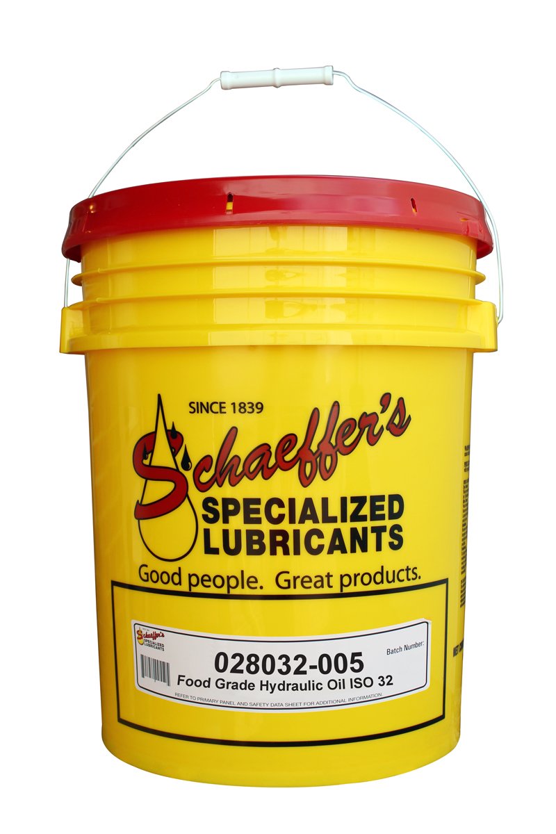 Schaeffer Manufacturing Co. 028032-005 Food Grade HTC Hydraulic Oil ISO 32 - 5 Gallon Pail for Commercial Kitchen Equipment & Food Processing Machinery