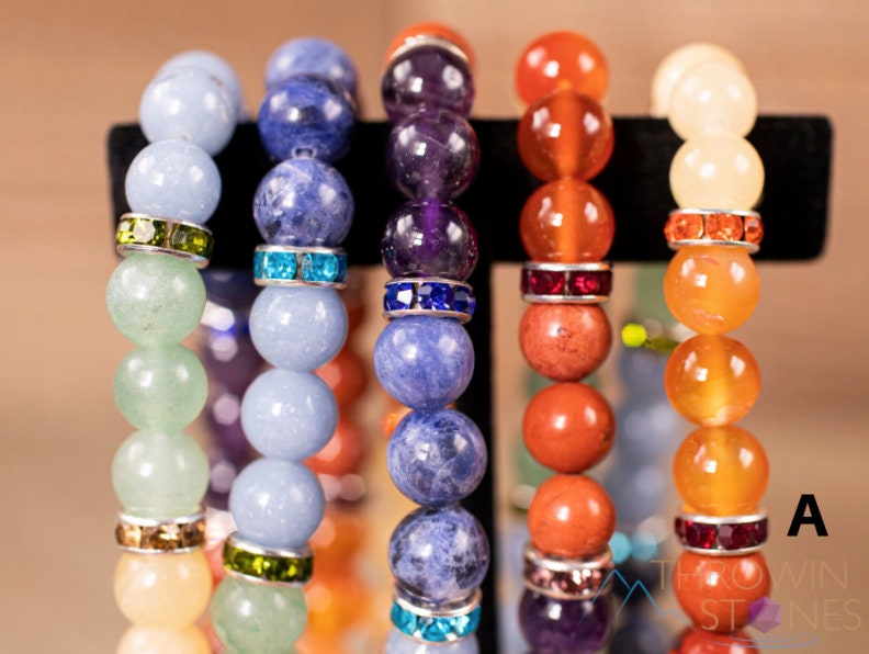 Chakra Healing Crystal Bracelet - Handmade Round Bead Bracelet with Natural Stones for Energy Balance & Spiritual Wellness | Yoga, Meditation & Everyday Wear