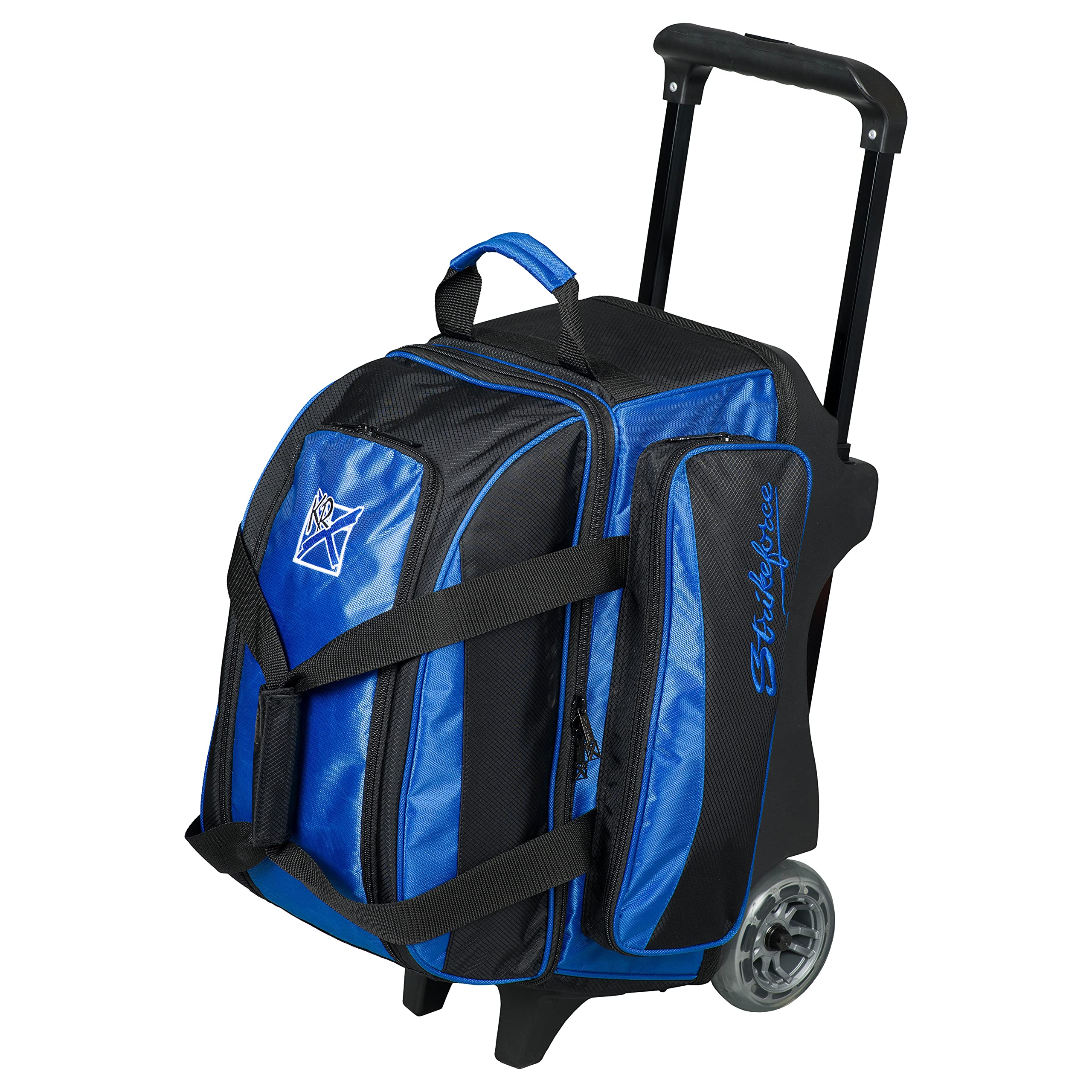 Strikeforce Konvoy Two Ball Roller Bowling Bag - Royal Blue | Durable Bowling Ball Carrier with Wheels for Easy Transport | Perfect for League Play, Tournaments & Practice Sessions