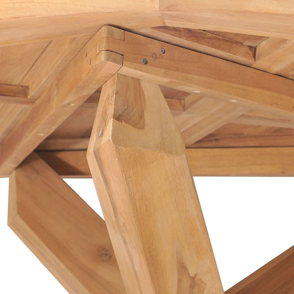 Premium Solid Teak Wood Round Patio Dining Table 43.3