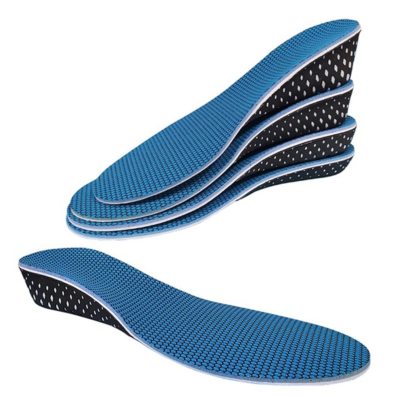 **Arch Support Insoles for Men & Women - 3cm Height Increase, Breathable Memory Foam Shoe Inserts - Invisible Heel Lift Pads for Comfort & Posture - Ideal for Work, Running & Daily Wear (Blue)**