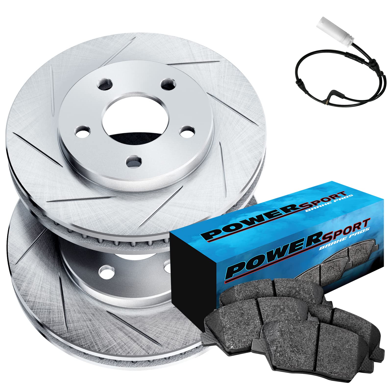 PowerSport Rear Brake Pads and Rotors Kit - Ceramic Brake Pads & Rotors for 2006-2012 Land Rover Range Rover | High-Performance Braking for Off-Road & City Driving