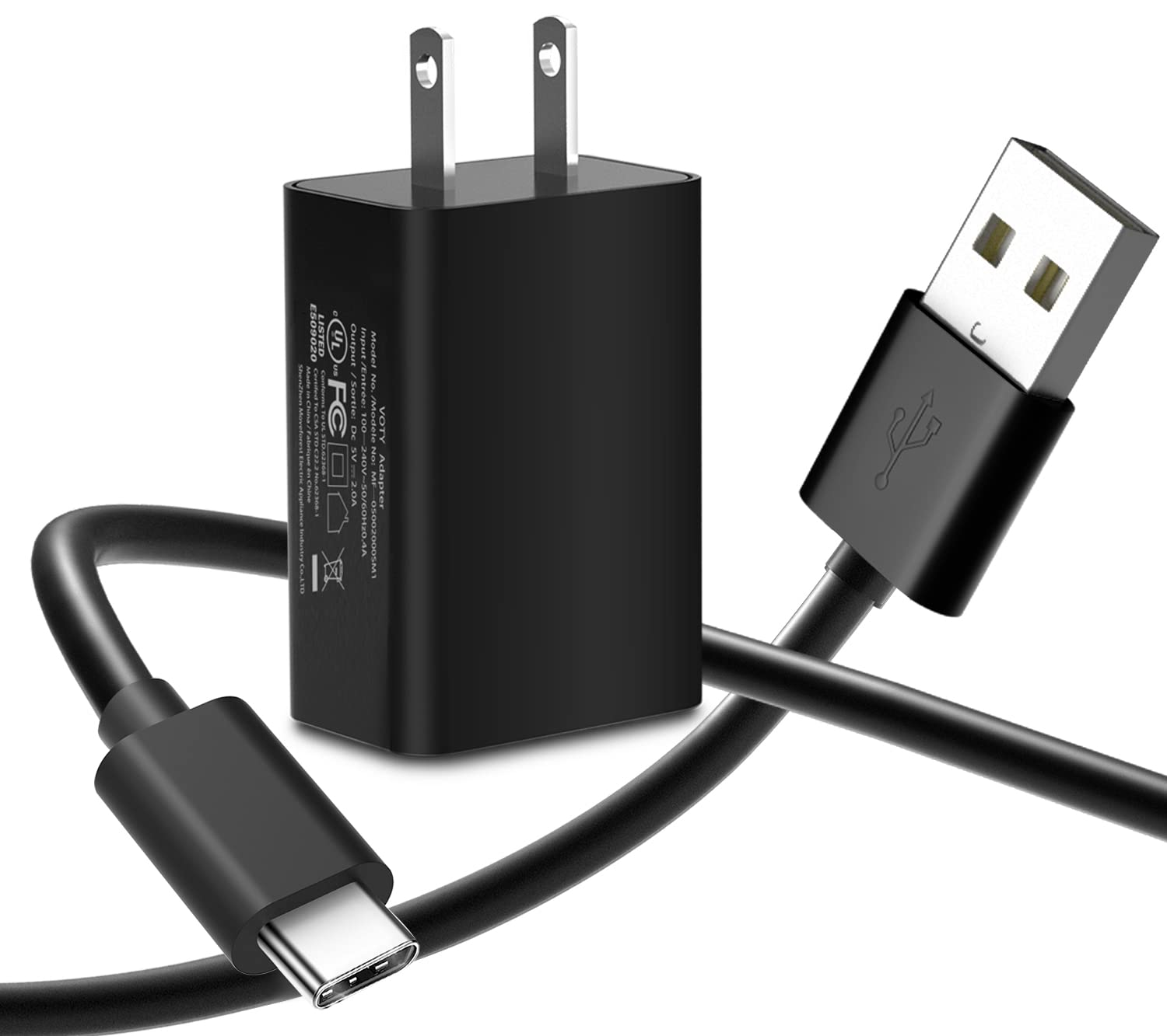 Fast Charging USB Wall Charger with 6FT USB-C Cable for Kyocera DuraForce Pro 2 E6910/E6920 & DuraXV Extreme E4810 - 5V 2A AC Power Adapter for Home, Office & Travel Charging