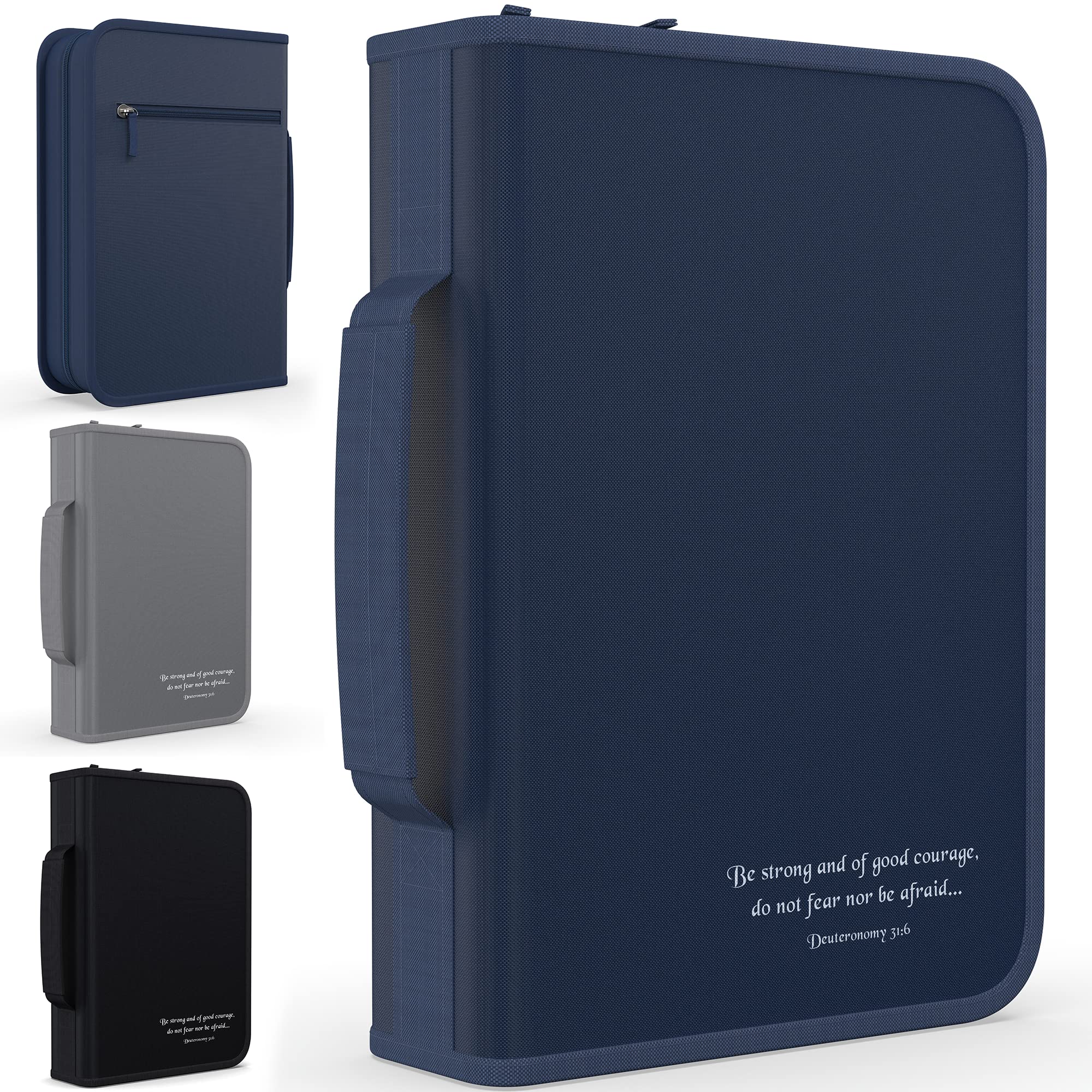 DEHITE Premium Bible Cover Case for Women & Men - Zippered Pocket & Pen Slots - Durable Fabric Bible Bag - Perfect Religious Gift for Church, Bible Study & Travel