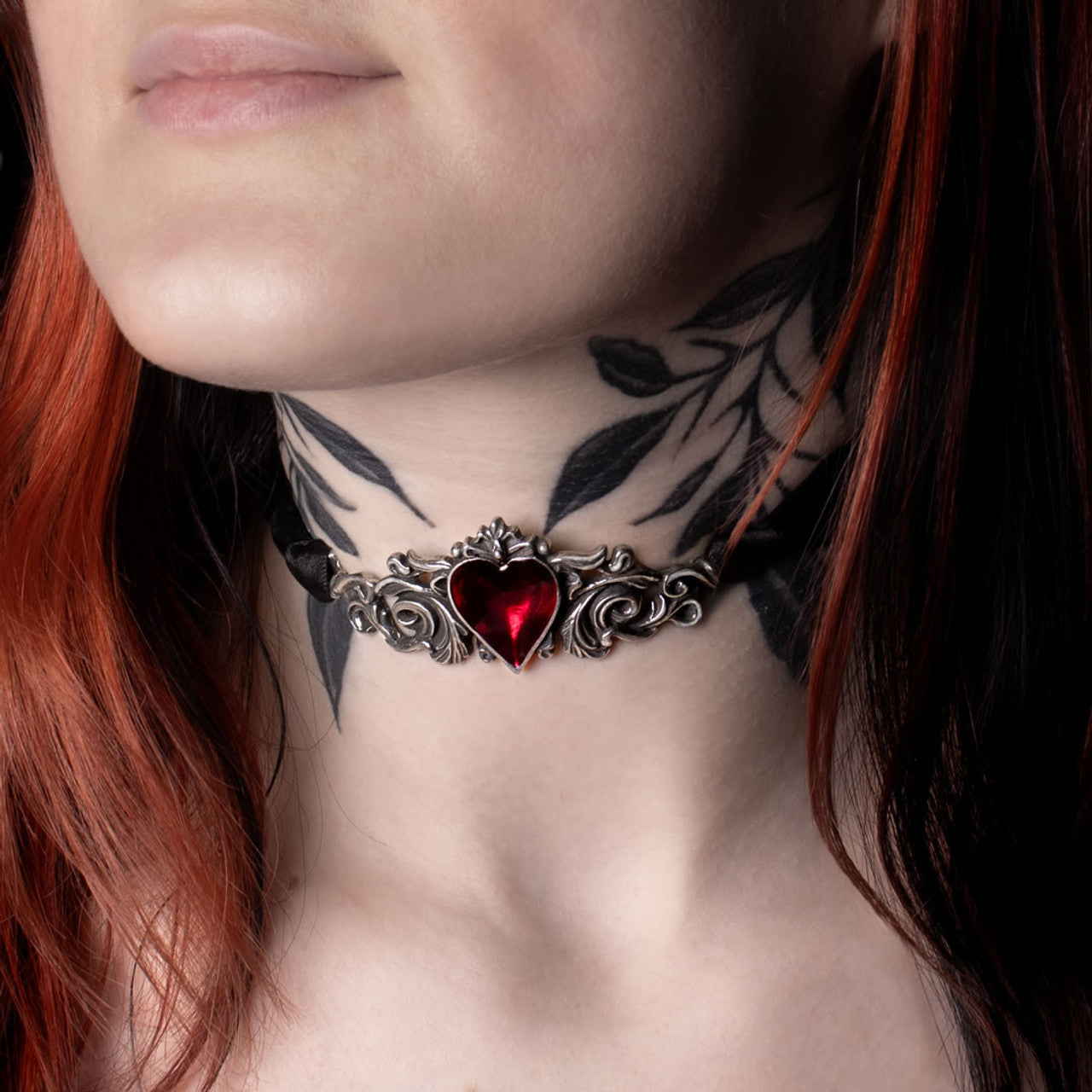 Blood Red Heart Choker Necklace - Gothic Punk Jewelry for Women | Perfect for Valentine's Day, Halloween Costumes & Alternative Fashion
