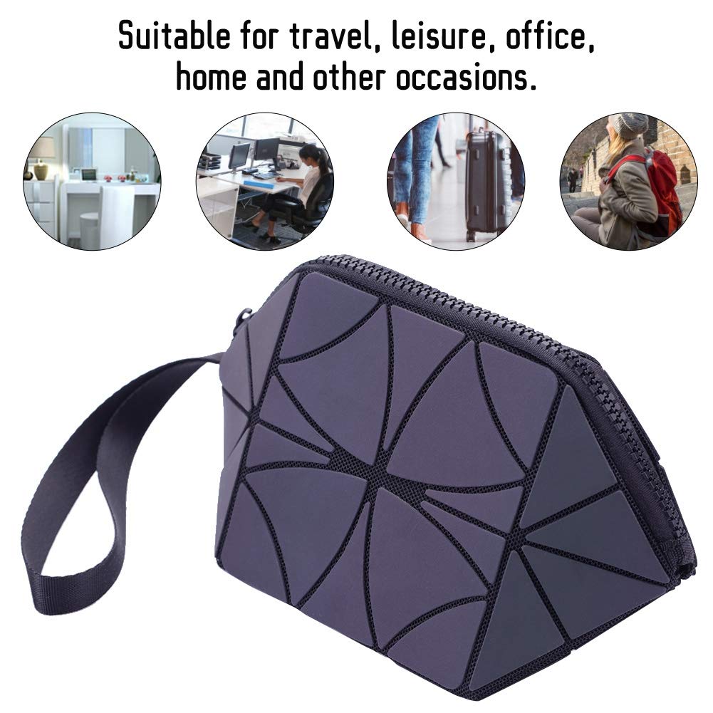 Foldable Large Capacity Waterproof PU Glossy Makeup Bag - Travel Cosmetic Organizer for Women | Perfect for Leisure Travel, Gym, and Everyday Essentials Storage