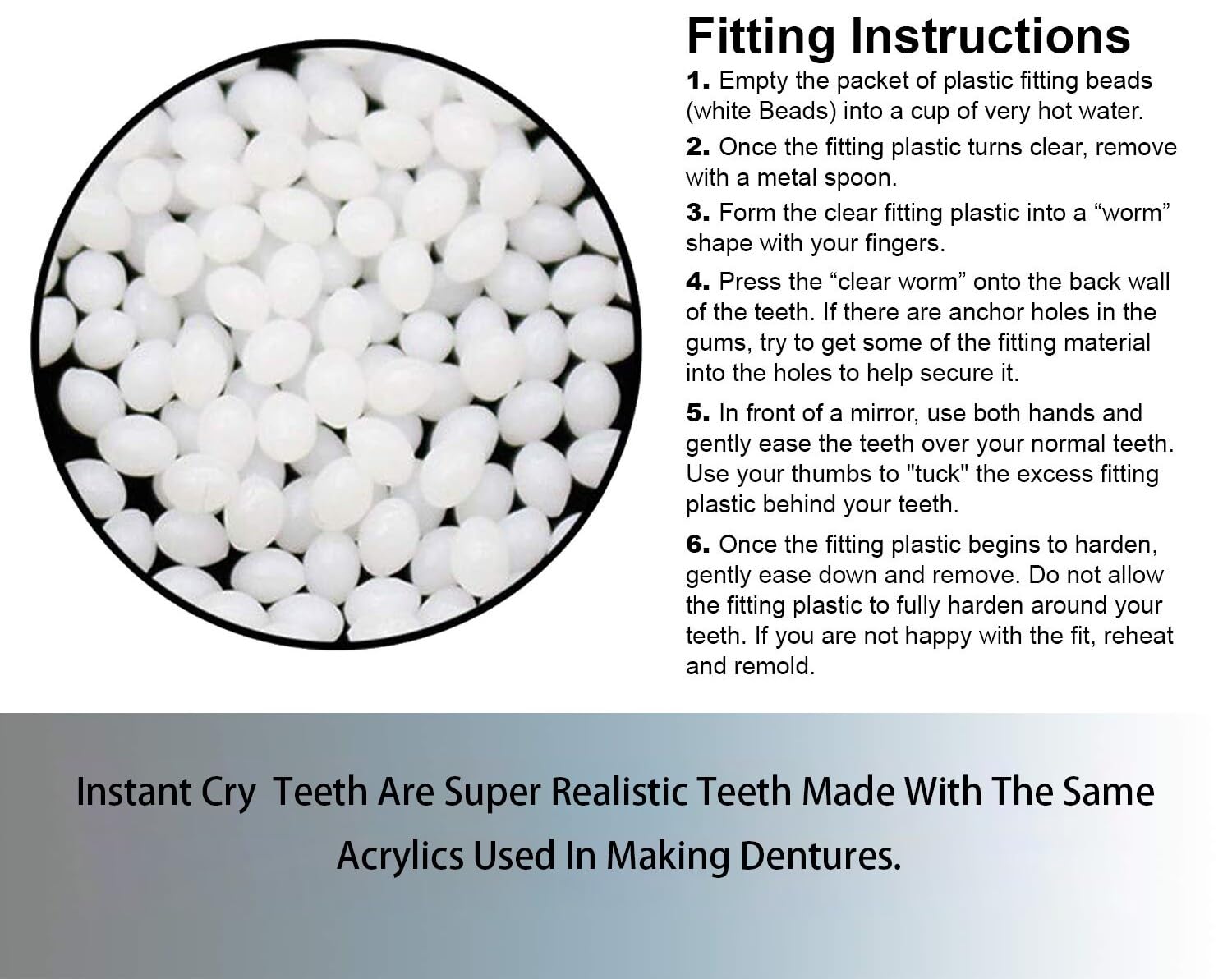 Funny Hillbilly Fake Teeth for Adults - White Halloween Costume Accessories for Parties & Pranks