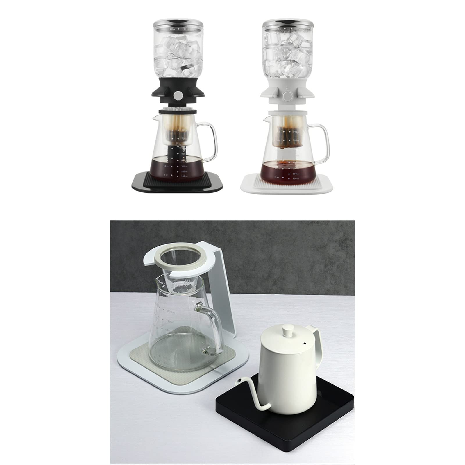 800ML Glass Cold Brew Coffee Maker with Adjustable Drip - Reusable Ice Drip Coffee Pot for Espresso, Iced Coffee & Cold Brew - Perfect for Home, Office & Outdoor Use