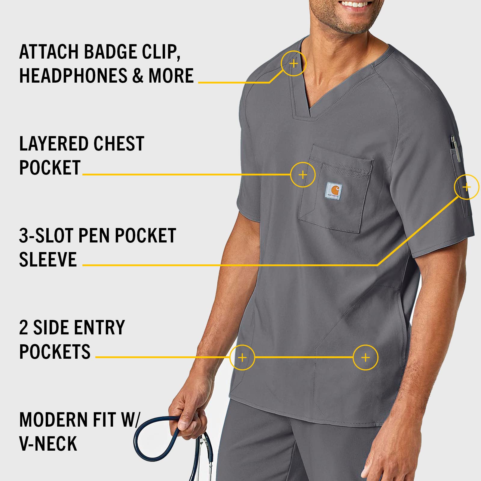 Carhartt Men's Micro Ripstop Work Shirt with Chest Pocket - Durable Lightweight Performance Shirt for Outdoor Work, Hiking & Casual Wear