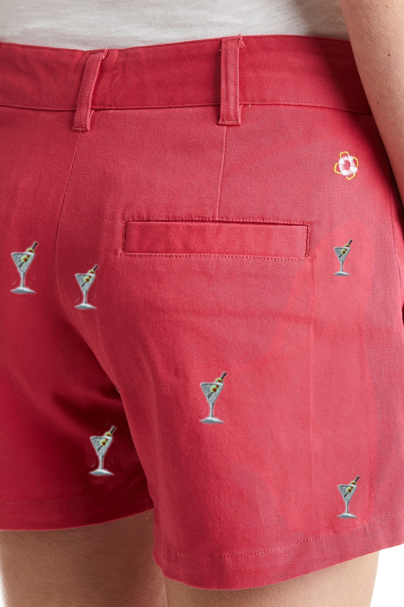 Men's Sailing Shorts - Stretch Twill Fabric in Hurricane Red with Martini Racing Stripe | Perfect for Boating, Yachting & Summer Outdoor Activities