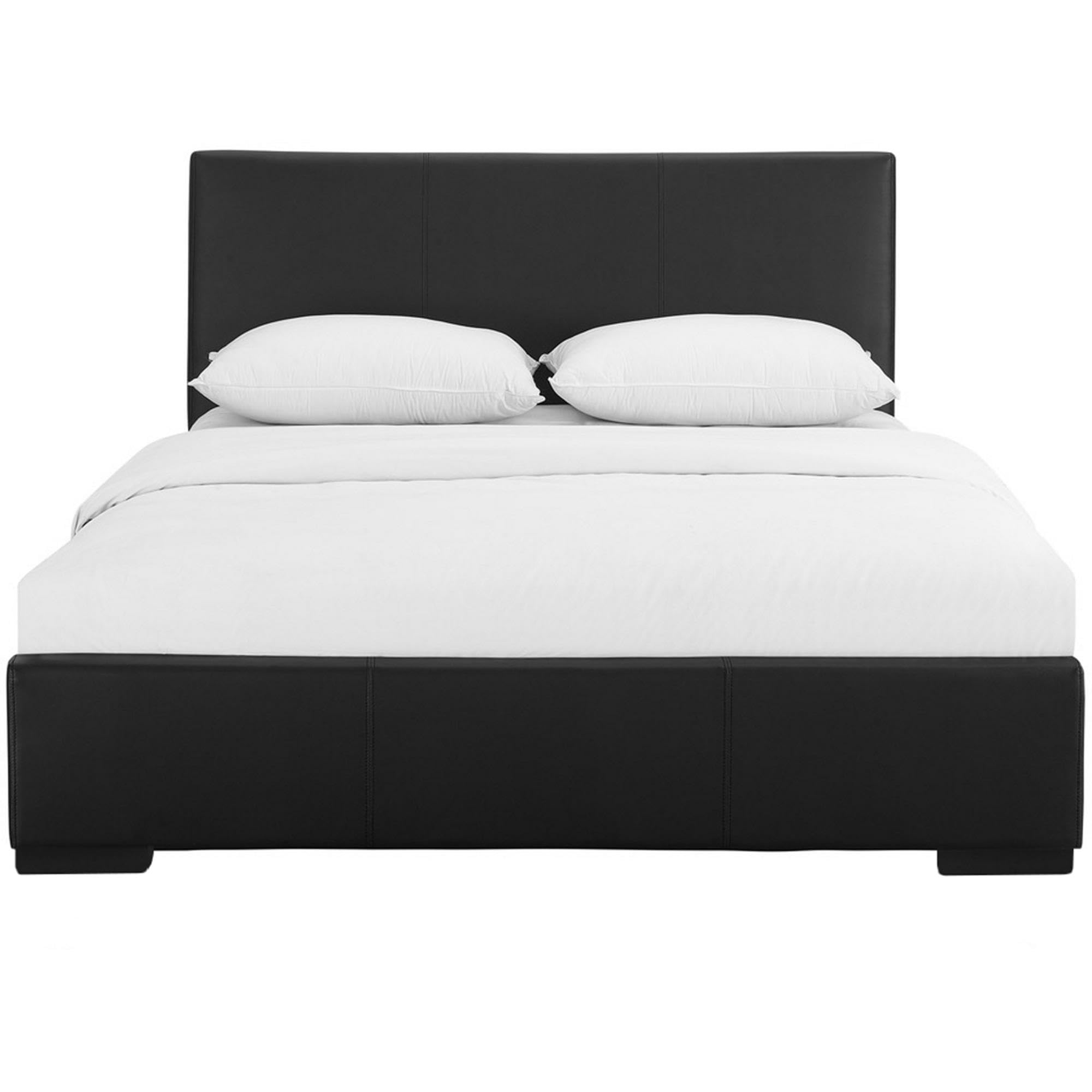 Camden Isle Upholstered Platform Bed Frame - Queen Size, Black | Low-Profile Design with Full Slat Support for Bedroom