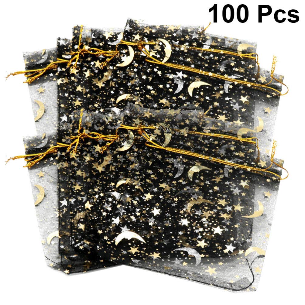 100pcs Tulle Gift Bags - Organza Wedding Favor Pouches, Candy Bags for Parties, Jewelry & Snacks - Sheer Mesh Purse for Holiday Gifts, Baby Showers & Bridal Events (5x7 inches)