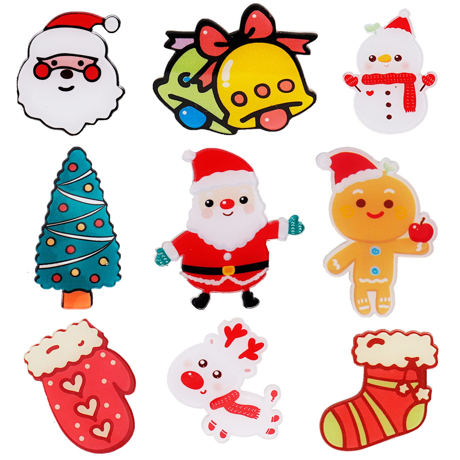 9Pcs Christmas Brooch Pin Set for Women - Festive Snowman, Santa & Tree Pins - Elegant Holiday Jewelry for Teens & Adults - Perfect for Christmas Gifts, Parties & Outfit Decorations