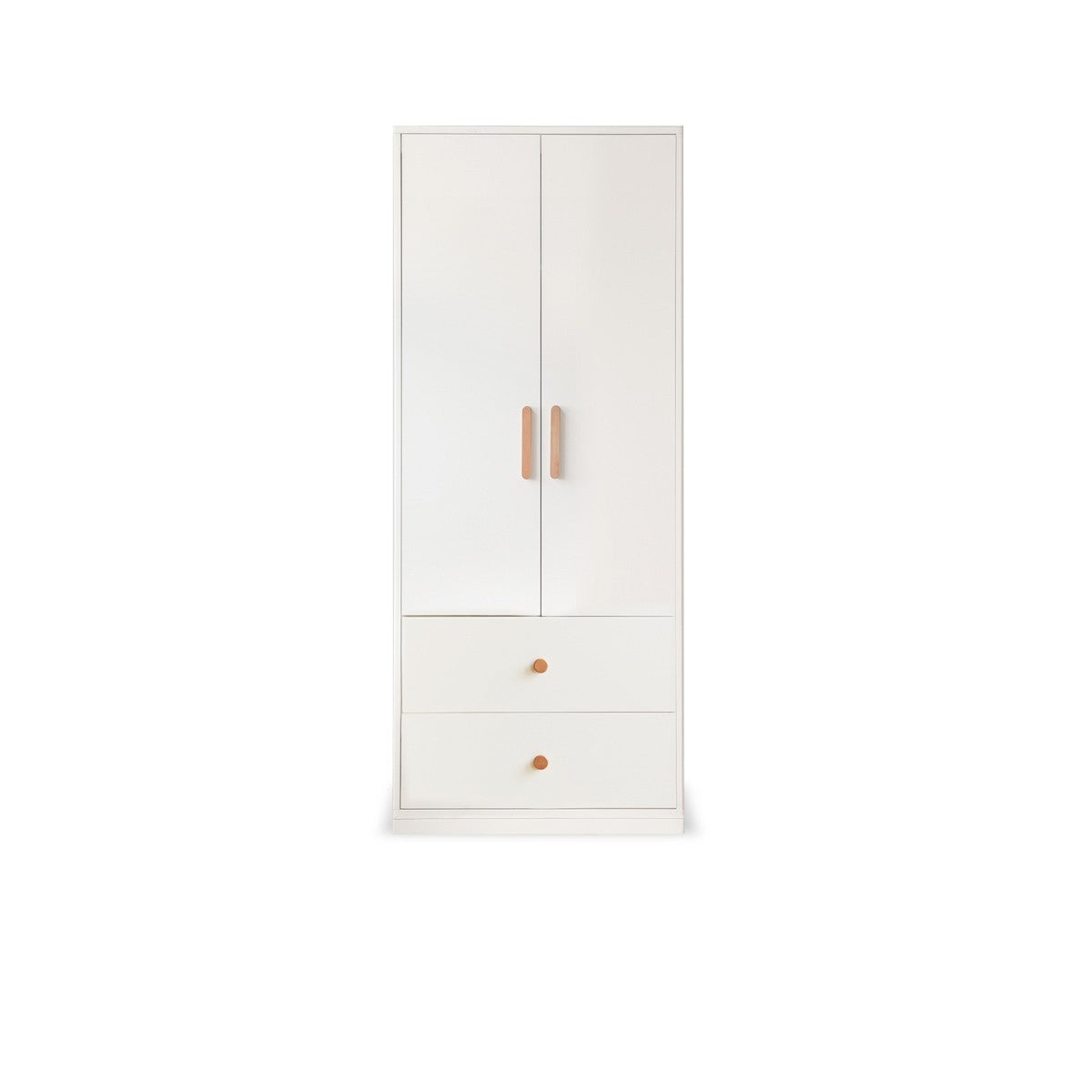 Pine Solid Wood Wardrobe - Cream Style Modern Closet for Bedroom, Living Room & Office Storage