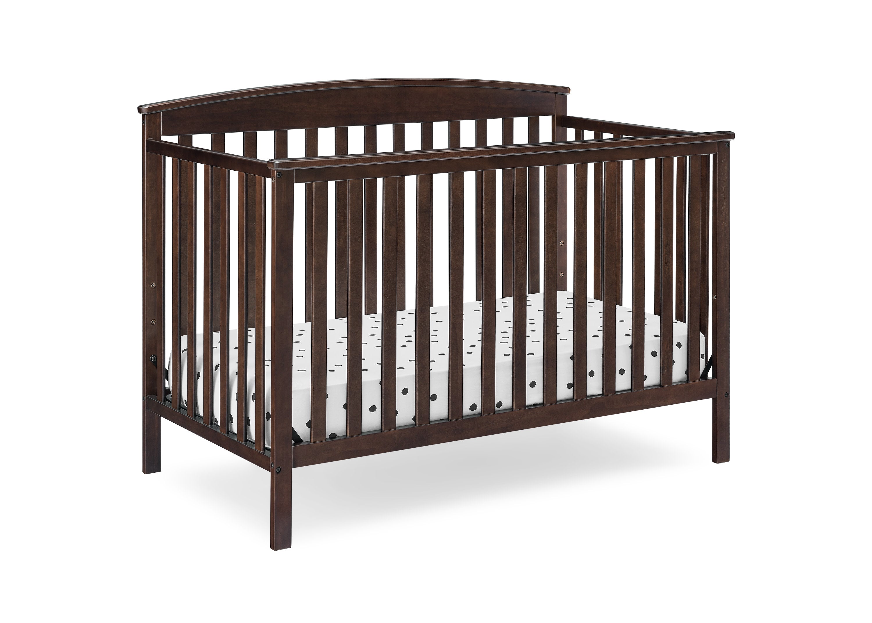 Hanover 6-in-1 Convertible Baby Crib with Mattress - Toddler to Full Size Bed - Safe & Sturdy Nursery Furniture for Newborns to Teens - Perfect for Bedrooms, Daycares & Guest Rooms