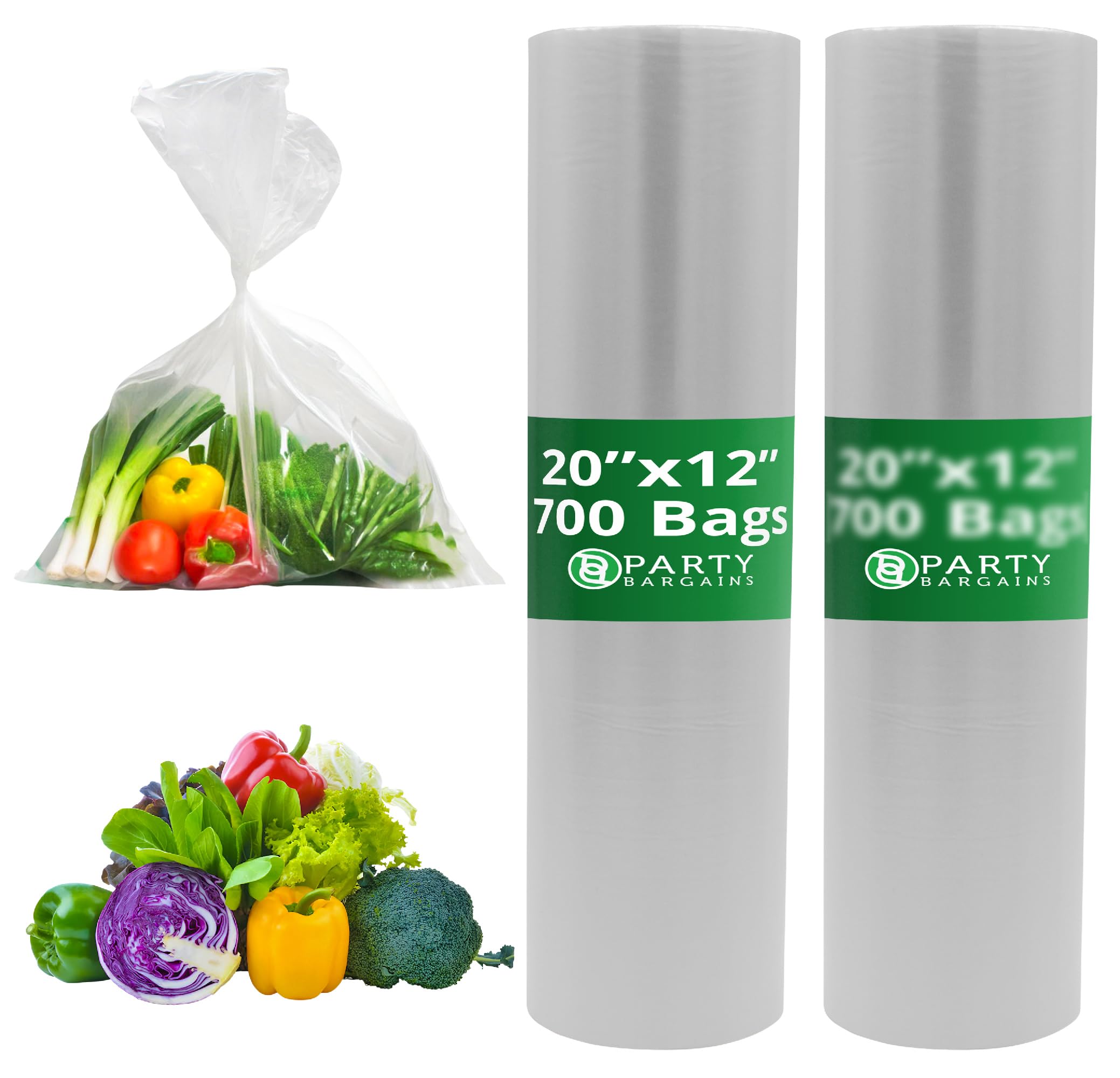 12” x 20” Durable Plastic Produce Bags - 1400 Count Bulk Pack | Food Storage Bags for Bread, Pastry, Fruits, Vegetables & Groceries | Perfect for Supermarkets, Farmers Markets & Home Kitchen Organization