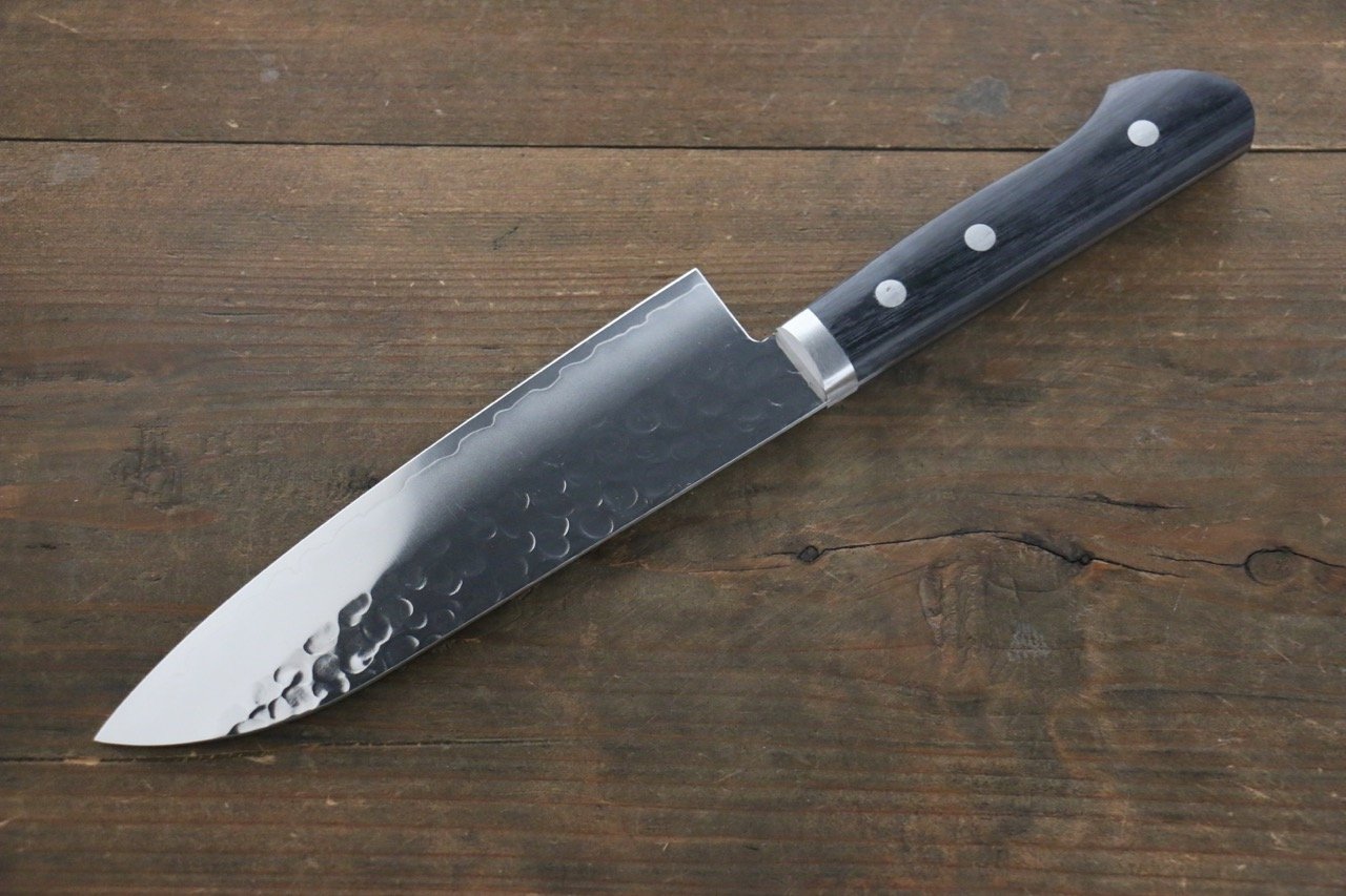 Premium Kanetsune VG1 Hammered Santoku Knife 165mm with Pakkawood Handle - Japanese Kitchen Knife for Professional Chefs & Home Cooking, Perfect for Slicing, Dicing & Mincing Vegetables, Meat & Fish