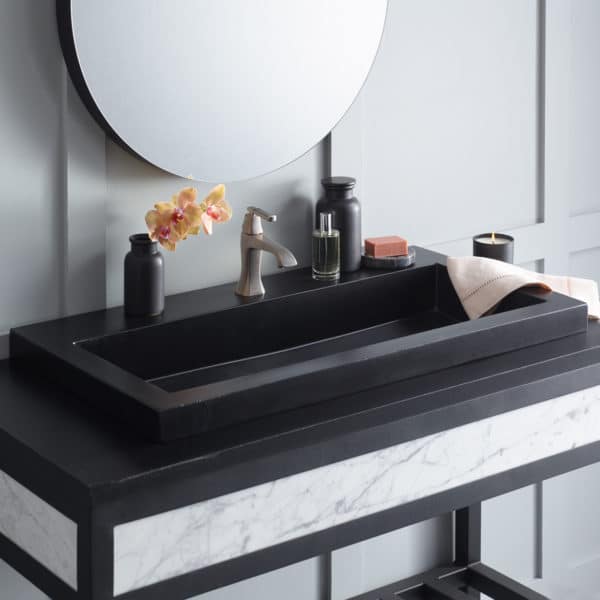 Native Trails Trough 3619 Bathroom Sink - Modern Ceramic Vessel Sink for Vanity, Powder Room & Bathroom Remodel - Perfect for Home, Hotel & Spa Decor