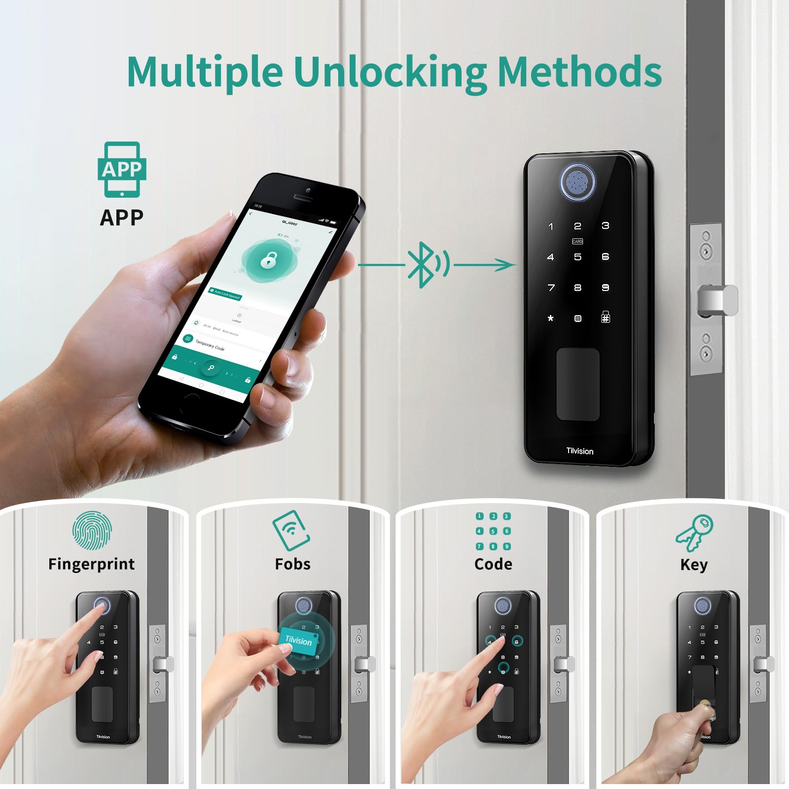 WiFi Smart Door Lock with Keyless Entry & App Control - Auto Lock, IP65 Waterproof, Touchscreen Keypad & Fingerprint Scanner - Secure Smart Deadbolt for Front Doors, Homes & Offices - Perfect for Vacation Rentals & Smart Home Automation