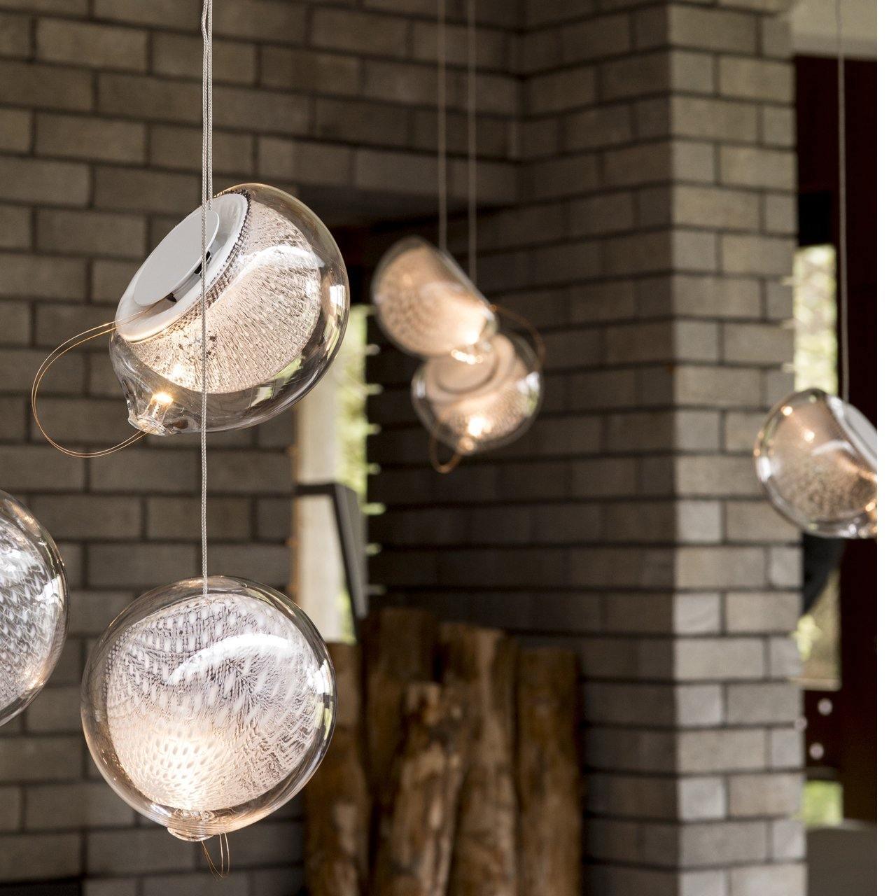Modern Mesh Glass Pendant Light Fixture - Elegant Hanging Chandelier for Kitchen Island, Dining Room & Bedroom Decor