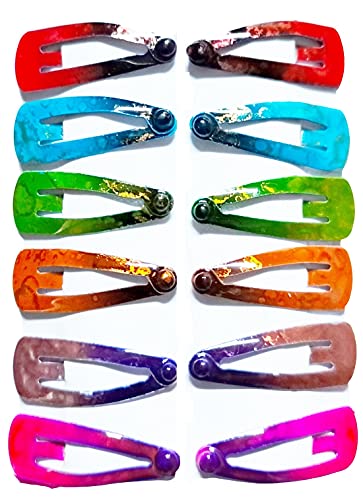Mini Tic Tac Hair Clips for Baby Girls - 6 Pairs Lightweight Metal Hairpins Set (Multicolor) | Perfect for Daily Use, Toddler Hair Styling & Photo Shoots