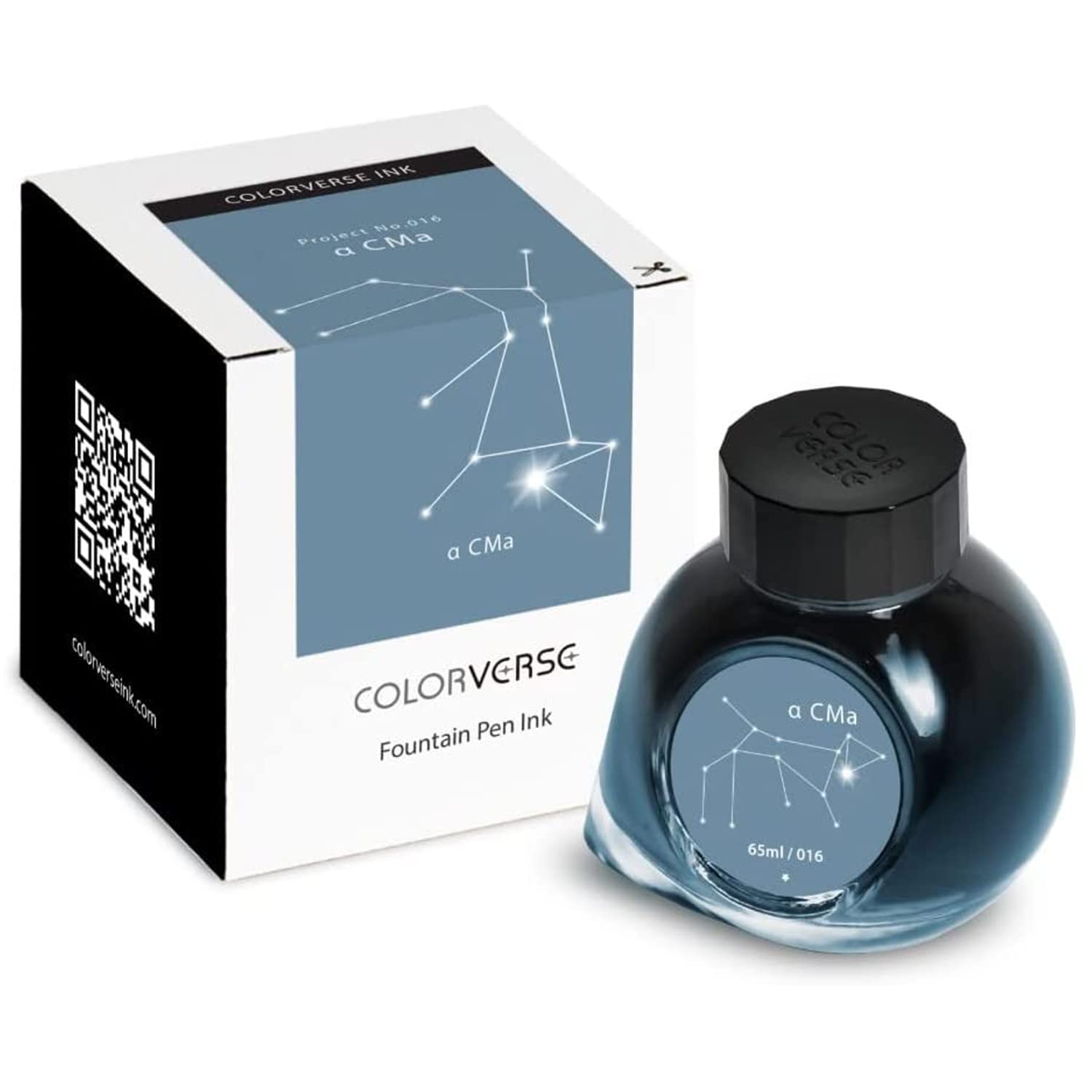 Colorverse Project Ink Vol. 2 - Constellation Series No.016 α CMa (65ml) Fountain Pen Ink - Premium Blue-Black Writing Fluid for Calligraphy, Journaling & Artistic Use