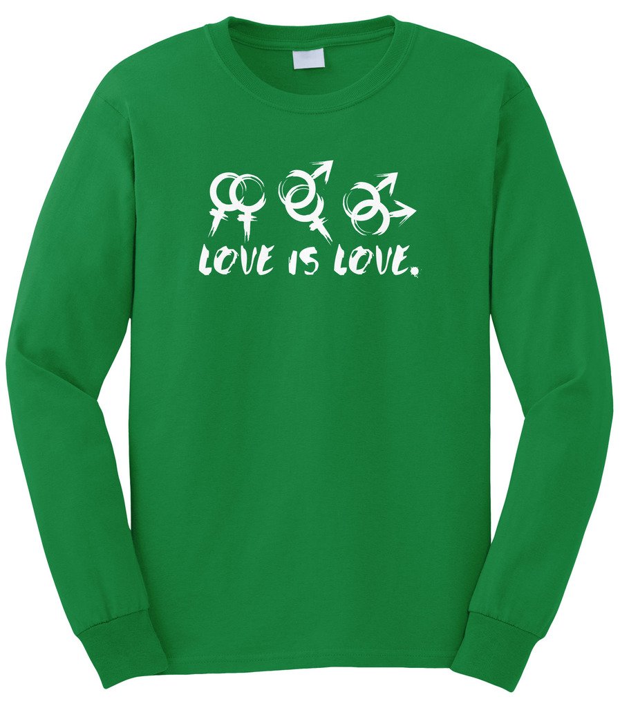 Cybertela Men's LGBTQ+ Pride T-Shirt - Love is Love Long Sleeve Graphic Tee for Gay & Lesbian Support - Perfect for Pride Parades, LGBTQ Events & Everyday Wear