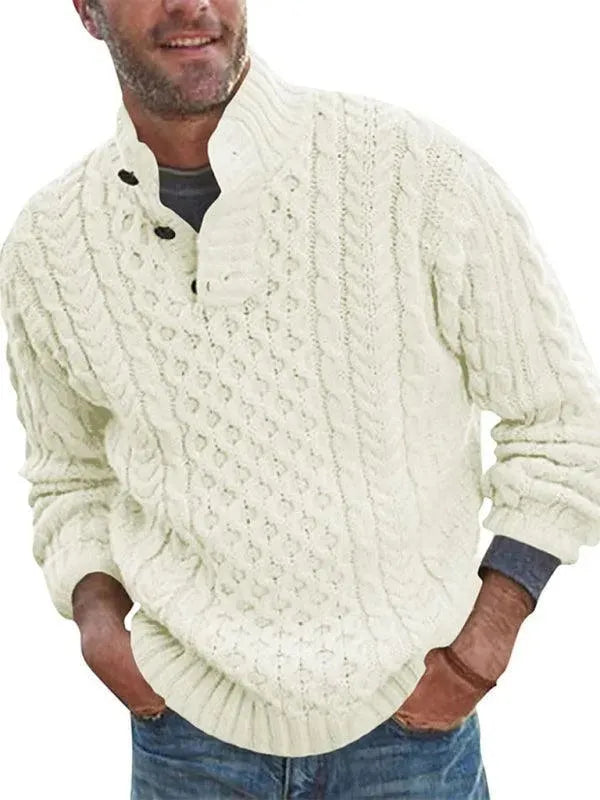 Men's Knitted Turtle Neck Sweater - Cozy Winter Pullover for Casual & Office Wear