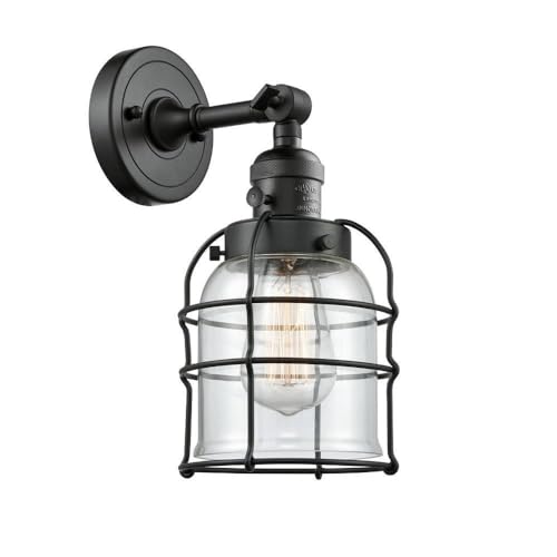 Innovations 203SW-BK-G52-CE Matte Black Wall Sconce Light Fixture with High-Low-Off Switch - Perfect for Bedroom, Hallway, and Living Room Lighting