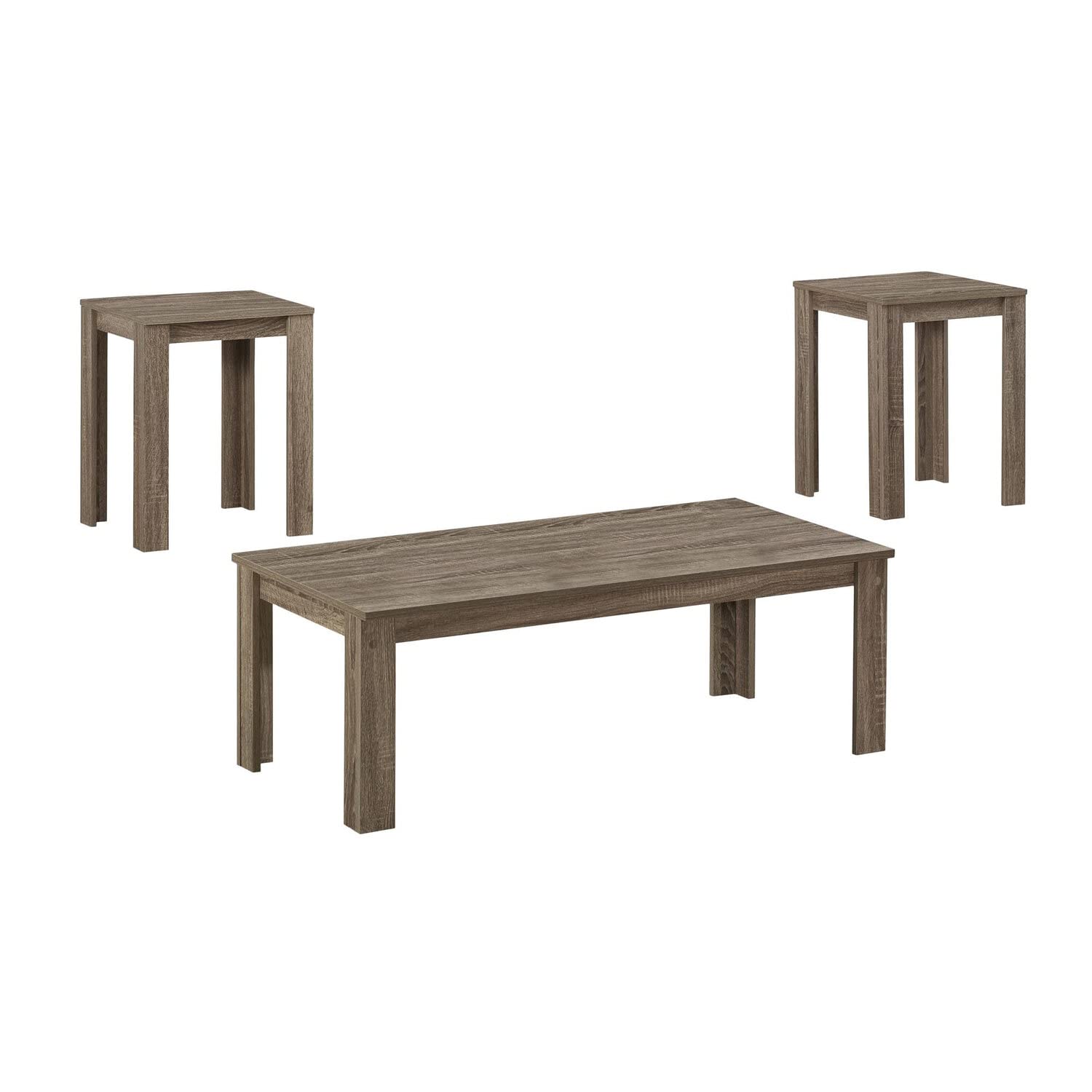 Monarch Specialties 3-Piece Dining Table Set in Dark Taupe - Perfect for Small Spaces, Apartments & Outdoor Patios