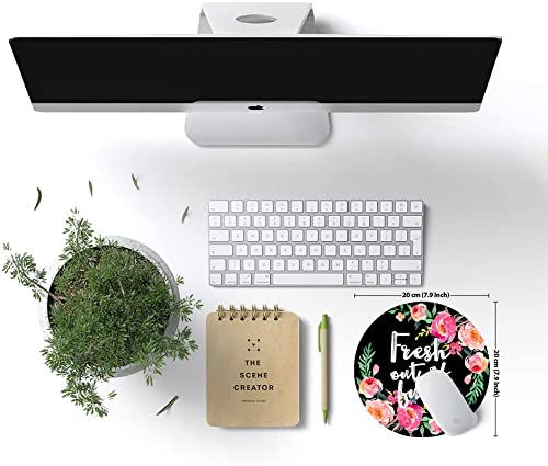 Floral Mouse Pad with Funny Wording - Waterproof Non-Slip Rubber Mouse Pad for Women, Office & Laptop Use - Perfect for Work, Gaming & Home Decor