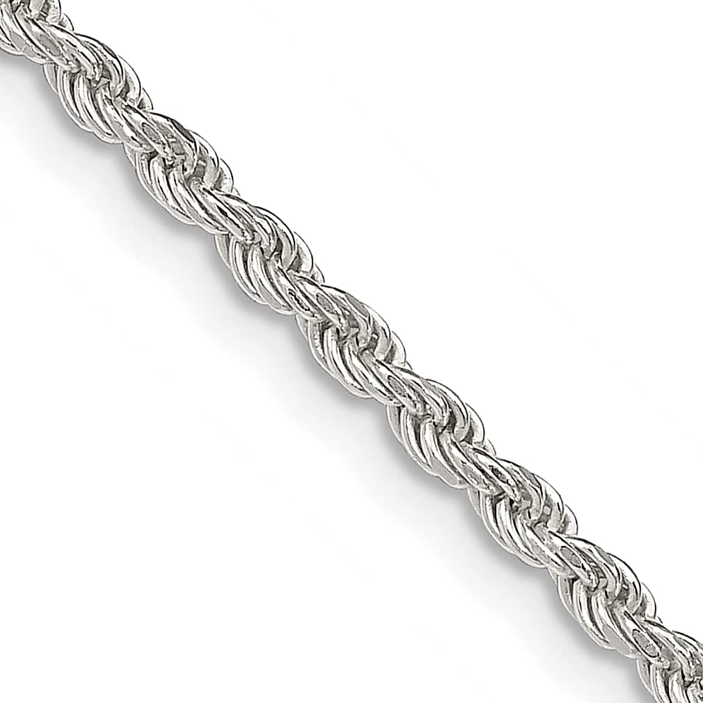 925 Sterling Silver 2.25mm Link Rope Chain Necklace 16 Inch - Dainty Pendant Charm Necklace for Women, Elegant Fine Jewelry Gift for Her - Perfect for Everyday Wear, Date Nights & Special Occasions