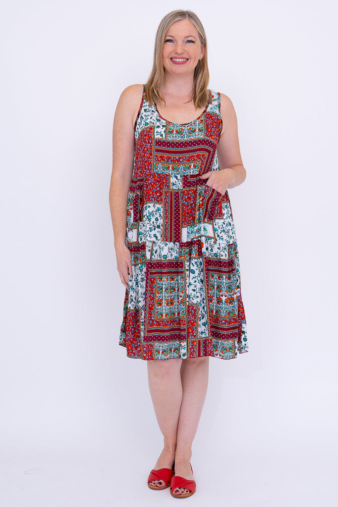 Kayana Women's Floral Print Summer Dress - Elegant Teal Blue A-Line Dress for Casual Wear, Beach Vacation & Party Outfits